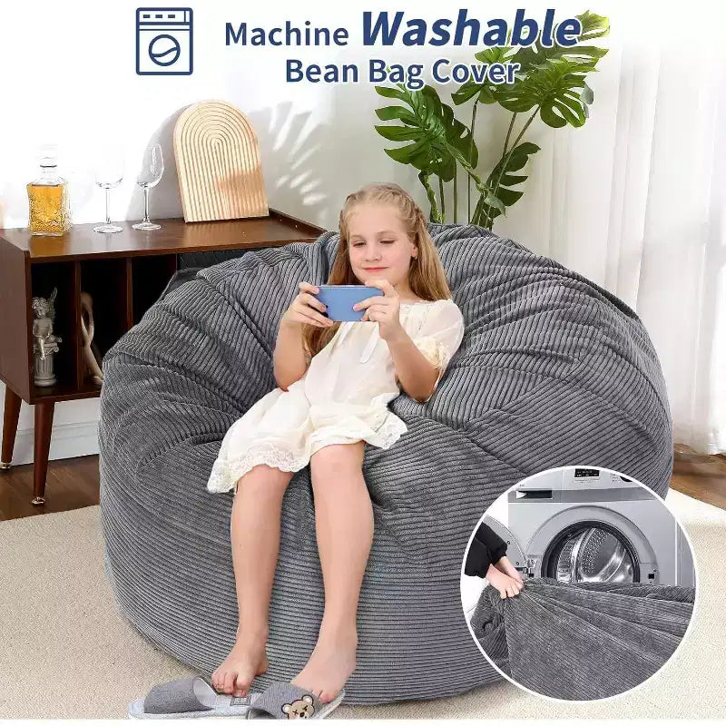 Fauteuil convertible lit poire pour adultes - Matelas de sol et chaise longue surdimensionnés avec housse amovible et lavable