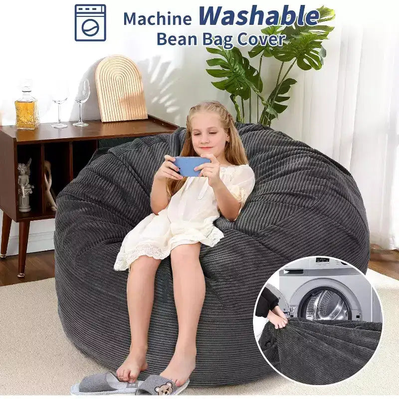 Fauteuil convertible lit poire pour adultes - Matelas de sol et chaise longue surdimensionnés avec housse amovible et lavable