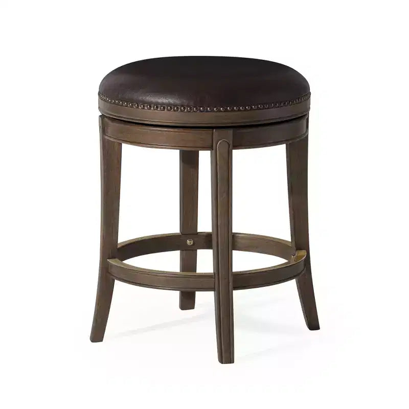 Maven Lane Alexander Backless Swivel Counter Stool with Faux Leather 27