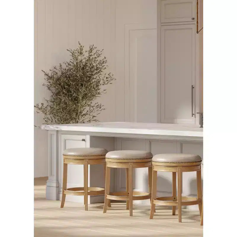 Tabouret de comptoir pivotant sans dossier en similicuir 27 po
