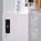 Coiffeuse avec tiroirs, Table de Maquillage Élégante pour Chambre à Coucher, avec Chaise, Miroir et Lumières, pour Chambre à Coucher, Blanc