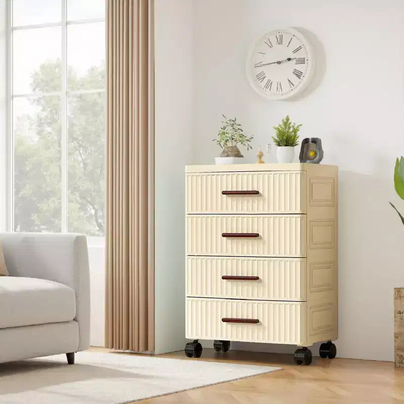 Boîte de rangement en plastique à roulettes, Boîte de rangement pratique à 5 tiroirs, Boîtes de rangement pour chambre à coucher, salon, bureau