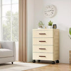 Boîte de rangement en plastique à roulettes, Boîte de rangement pratique à 5 tiroirs, Boîtes de rangement pour chambre à coucher, salon, bureau