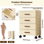 Boîte de rangement en plastique à roulettes, Boîte de rangement pratique à 5 tiroirs, Boîtes de rangement pour chambre à coucher, salon, bureau