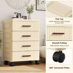 Boîte de rangement en plastique à roulettes, Boîte de rangement pratique à 5 tiroirs, Boîtes de rangement pour chambre à coucher, salon, bureau