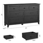 Commode 4 Tiroirs pour Chambre à Coucher, Commode de Rangement Autonome de 54 Pouces de Large, Meuble de Rangement en Bois pour Salon, Chambre, Bureau