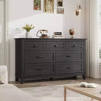 Commode 4 Tiroirs pour Chambre à Coucher, Commode de Rangement Autonome de 54 Pouces de Large, Meuble de Rangement en Bois pour Salon, Chambre, Bureau