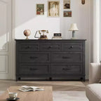Commode 4 Tiroirs pour Chambre à Coucher, Commode de Rangement Autonome de 54 Pouces de Large, Meuble de Rangement en Bois pour Salon, Chambre, Bureau