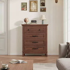 Commode 4 Tiroirs pour Chambre à Coucher, Commode de Rangement Autonome de 54 Pouces de Large, Meuble de Rangement en Bois pour Salon, Chambre, Bureau