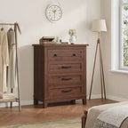 Commode 4 Tiroirs pour Chambre à Coucher, Commode de Rangement Autonome de 54 Pouces de Large, Meuble de Rangement en Bois pour Salon, Chambre, Bureau