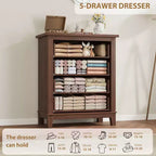Commode 4 Tiroirs pour Chambre à Coucher, Commode de Rangement Autonome de 54 Pouces de Large, Meuble de Rangement en Bois pour Salon, Chambre, Bureau