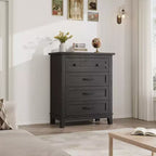 Commode 4 Tiroirs pour Chambre à Coucher, Commode de Rangement Autonome de 54 Pouces de Large, Meuble de Rangement en Bois pour Salon, Chambre, Bureau