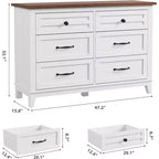 Commode 4 Tiroirs pour Chambre à Coucher, Commode de Rangement Autonome de 54 Pouces de Large, Meuble de Rangement en Bois pour Salon, Chambre, Bureau