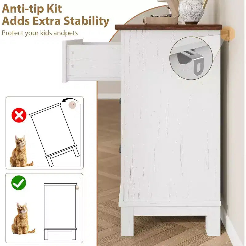 Commode 7 Tiroirs pour Chambre à Coucher, Commode de Rangement Autonome de 54 Pouces de Large, Meuble de Rangement en Bois pour Salon, Chambre, Bureau