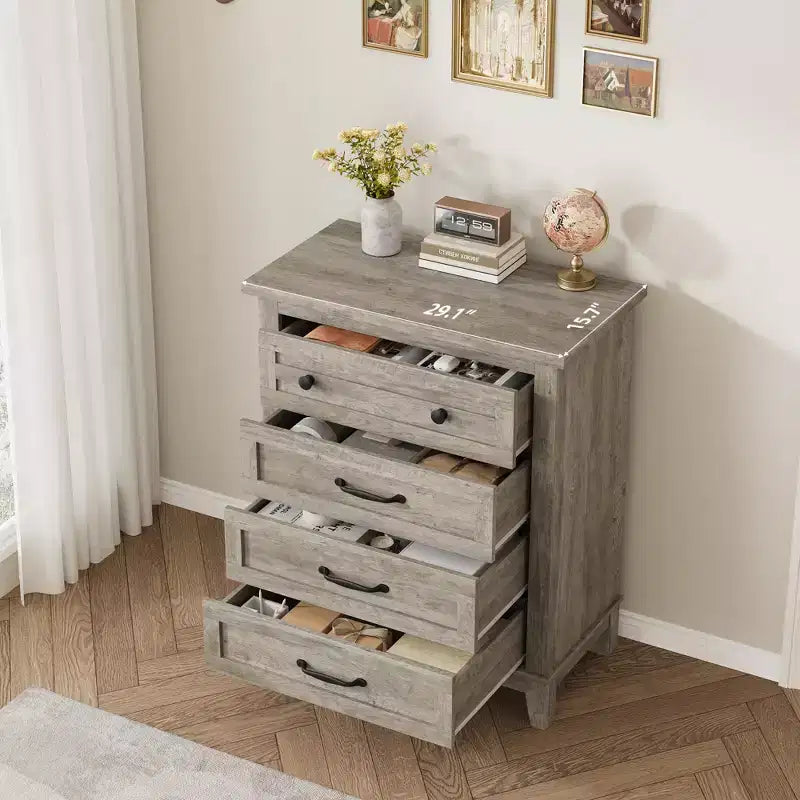 Commode 7 Tiroirs pour Chambre à Coucher, Commode de Rangement Autonome de 54 Pouces de Large, Meuble de Rangement en Bois pour Salon, Chambre, Bureau