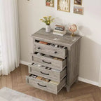 Commode 4 Tiroirs pour Chambre à Coucher, Commode de Rangement Autonome de 54 Pouces de Large, Meuble de Rangement en Bois pour Salon, Chambre, Bureau