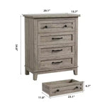 Commode 4 Tiroirs pour Chambre à Coucher, Commode de Rangement Autonome de 54 Pouces de Large, Meuble de Rangement en Bois pour Salon, Chambre, Bureau
