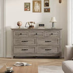 Commode 4 Tiroirs pour Chambre à Coucher, Commode de Rangement Autonome de 54 Pouces de Large, Meuble de Rangement en Bois pour Salon, Chambre, Bureau