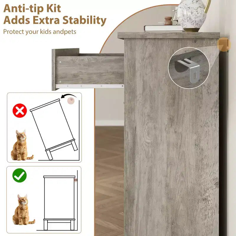 Commode 7 Tiroirs pour Chambre à Coucher, Commode de Rangement Autonome de 54 Pouces de Large, Meuble de Rangement en Bois pour Salon, Chambre, Bureau