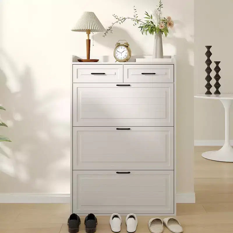 Shoe Cabinet with 3 Flip Drawers and 2 Drawers, Shoe Cabinet Storage for Entryway
