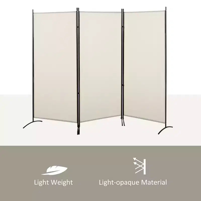 Séparateur de pièce à 3 panneaux, paravent intérieur pour la maison, beige, 99,5x71,75x19,75