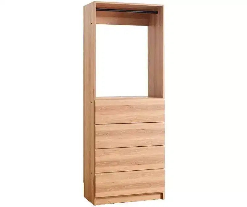 Placard-penderie en bois de 32 po avec quatre tiroirs