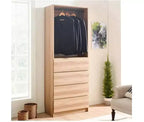 Placard-penderie en bois de 32 po avec quatre tiroirs