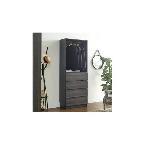 Placard-penderie en bois de 32 po avec quatre tiroirs