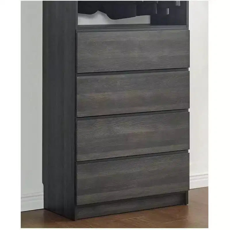 Placard-penderie en bois de 32 po avec quatre tiroirs