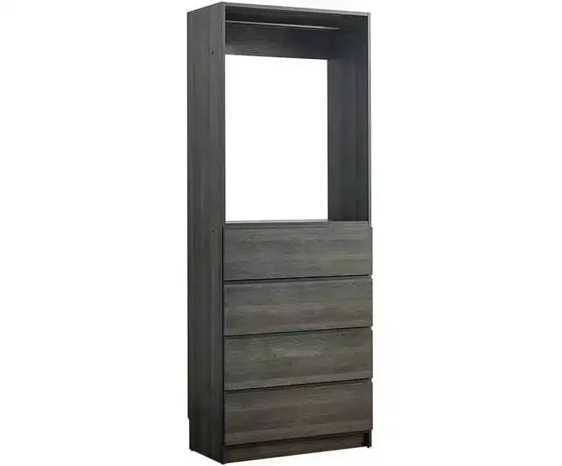 Placard-penderie en bois de 32 po avec quatre tiroirs
