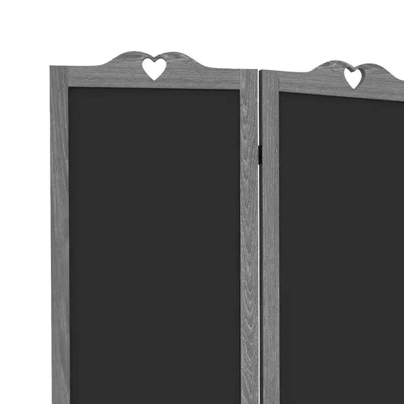 Séparateur de pièce pliant à 4 panneaux avec tableau noir, paravent autoportant pour bureau à domicile, gris