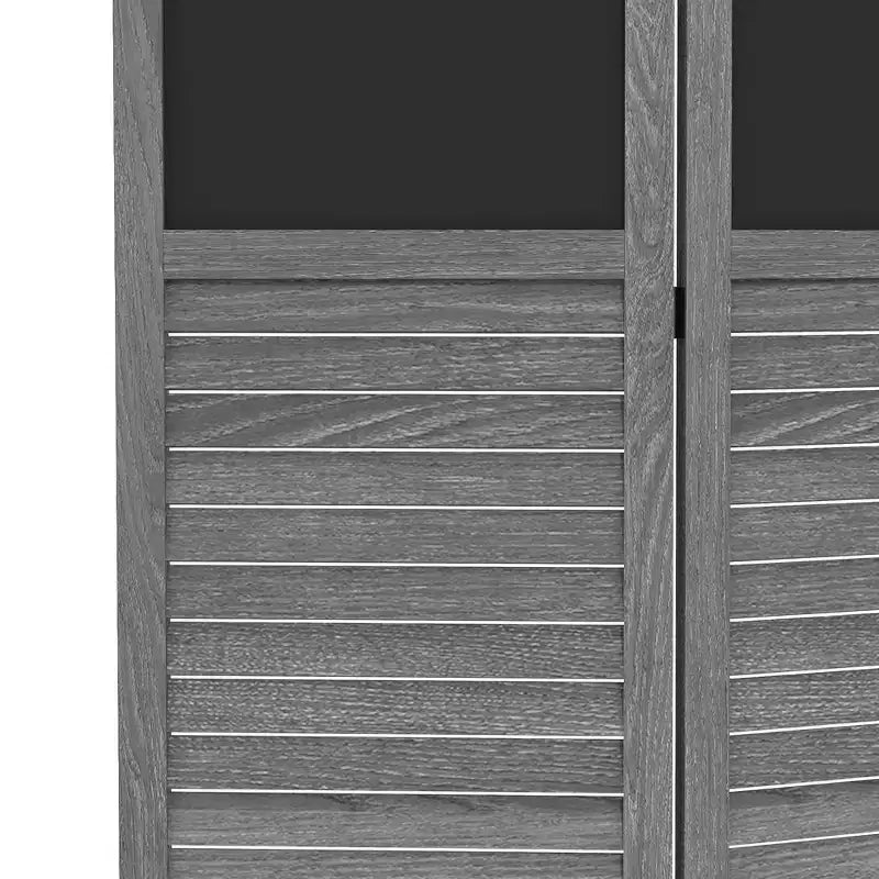 Séparateur de pièce pliant à 4 panneaux avec tableau noir, paravent autoportant pour bureau à domicile, gris