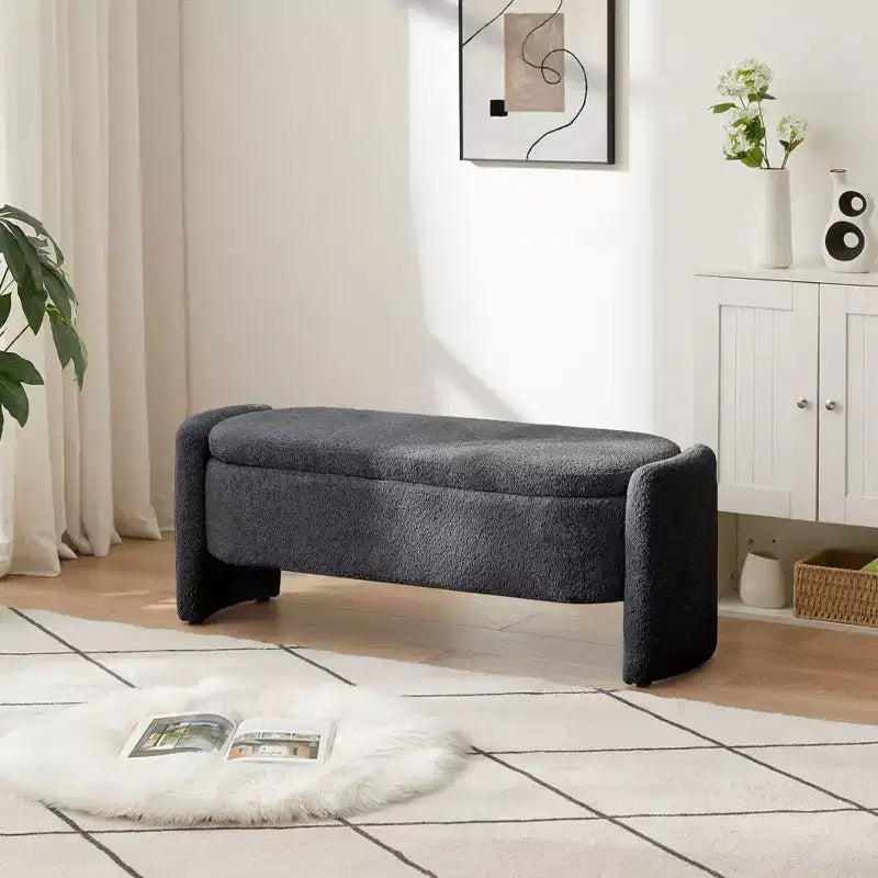 TUYOHW Large Versatile Storage Ottoman Bench: Spacious, Durable, and Stylish for Any Room, Gray