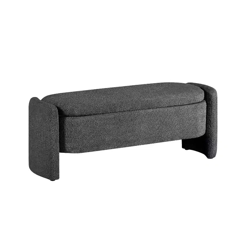 Grand banc de rangement ottoman polyvalent : spacieux, durable et élégant pour n'importe quelle pièce, gris