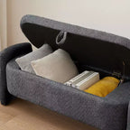 Grand banc de rangement ottoman polyvalent : spacieux, durable et élégant pour n'importe quelle pièce, gris