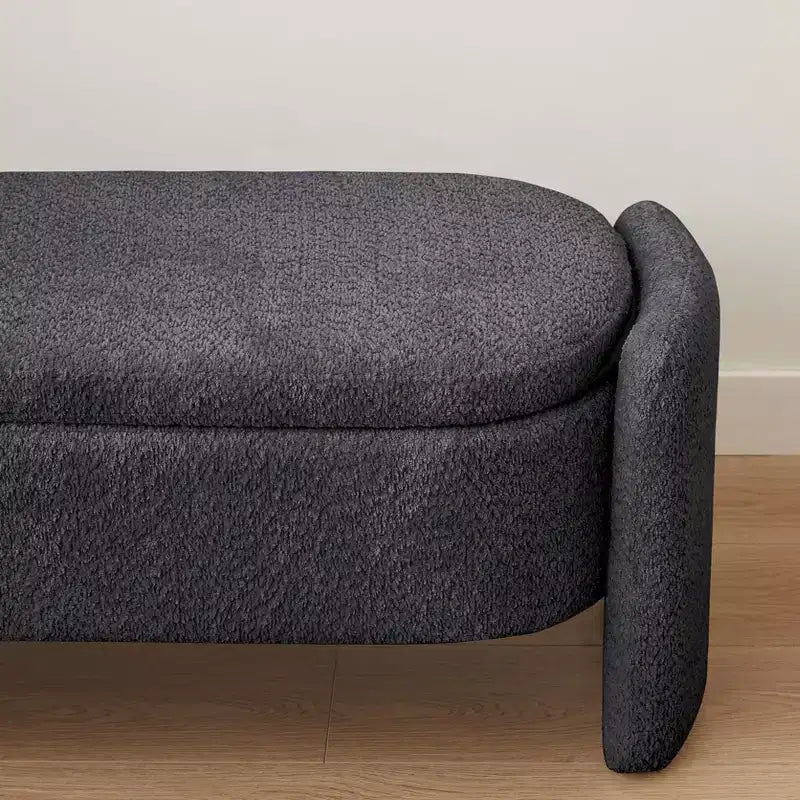 Grand banc de rangement ottoman polyvalent : spacieux, durable et élégant pour n'importe quelle pièce, gris