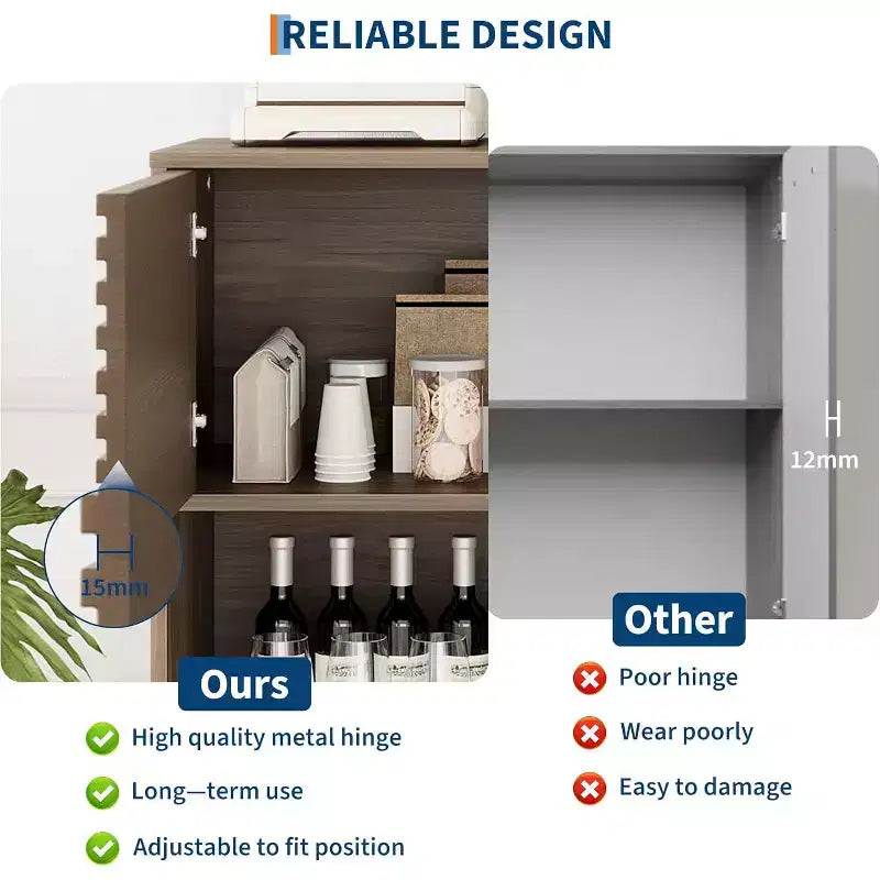 Meuble de rangement en bois à trois couches, organisateur durable en panneaux de particules avec étagères multicouches, design compact pour le bureau ou la maison