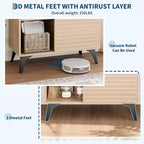 Meuble de rangement en bois à trois couches, organisateur durable en panneaux de particules avec étagères multicouches, design compact pour le bureau ou la maison