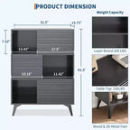 Meuble de rangement en bois à trois couches, organisateur durable en panneaux de particules avec étagères multicouches, design compact pour le bureau ou la maison