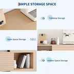 Meuble de rangement en bois à trois couches, organisateur durable en panneaux de particules avec étagères multicouches, design compact pour le bureau ou la maison