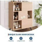 Meuble de rangement en bois à trois couches, organisateur durable en panneaux de particules avec étagères multicouches, design compact pour le bureau ou la maison
