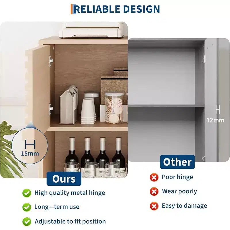Meuble de rangement en bois à trois couches, organisateur durable en panneaux de particules avec étagères multicouches, design compact pour le bureau ou la maison