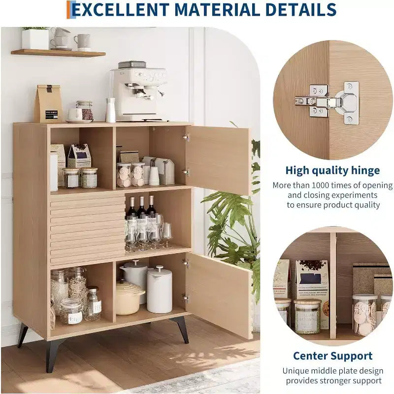 Meuble de rangement en bois à trois couches, organisateur durable en panneaux de particules avec étagères multicouches, design compact pour le bureau ou la maison