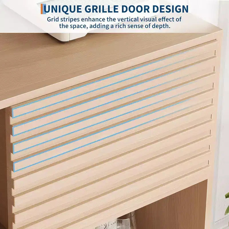 Meuble de rangement en bois à trois couches, organisateur durable en panneaux de particules avec étagères multicouches, design compact pour le bureau ou la maison
