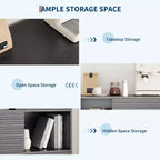 Meuble de rangement en bois à trois couches, organisateur durable en panneaux de particules avec étagères multicouches, design compact pour le bureau ou la maison