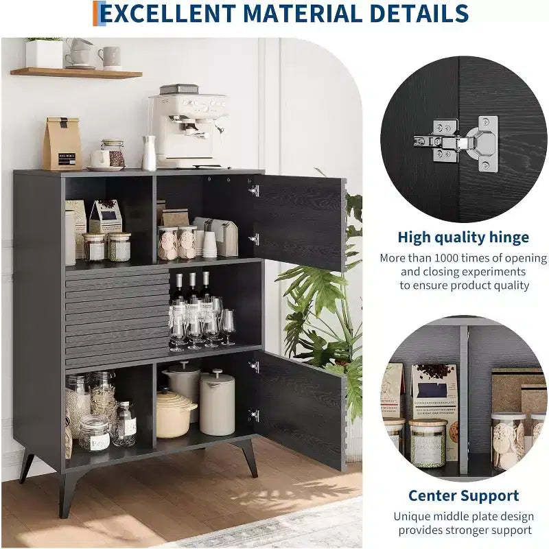 Meuble de rangement en bois à trois couches, organisateur durable en panneaux de particules avec étagères multicouches, design compact pour le bureau ou la maison