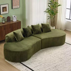 Canapé en flanelle courbé, moderne et simple. Multicolore créatif pour le salon, avec une combinaison de coussins.