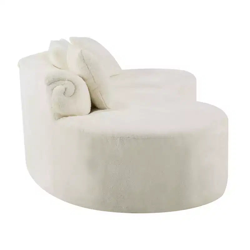 Canapé en flanelle courbé, moderne et simple. Multicolore créatif pour le salon, avec une combinaison de coussins.