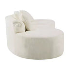 Canapé en flanelle courbé, moderne et simple. Multicolore créatif pour le salon, avec une combinaison de coussins.