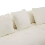 Canapé en flanelle courbé, moderne et simple. Multicolore créatif pour le salon, avec une combinaison de coussins.